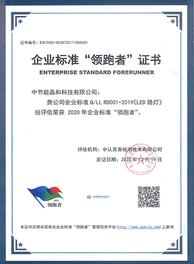 Certificat de leader des normes d'entreprise